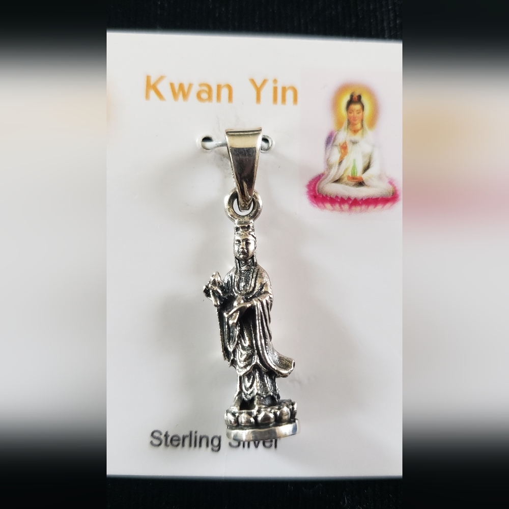 Kwan Yin Sterling Silver Pendant